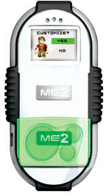 This ME2 handheld device by Irwin Toy is a gaming unit, a pedometer, and a currency collector to be used in an online world